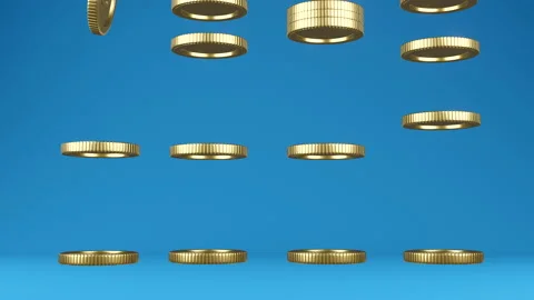 Stacks of coins and house model animation 1 Stock Footage 132881264