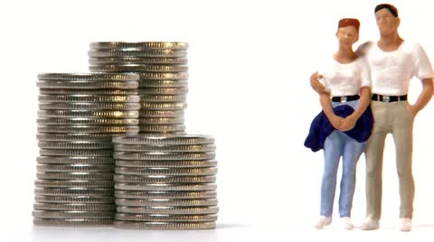 Stacks of coins decreasing 库存影片 11285334