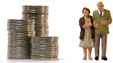 Stacks of coins decreasing Video stock 11285369