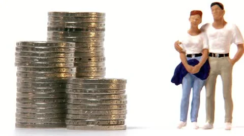 Stacks of coins decreasing 库存影片 11285371