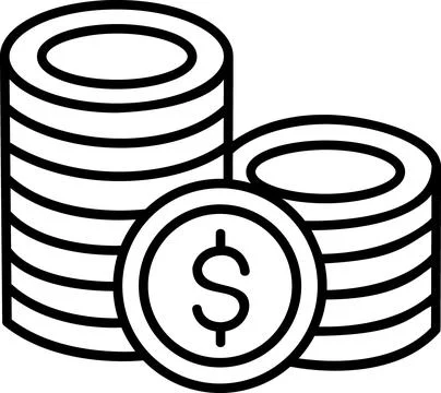 Stacks Of Coins Gamification Reward Icon Stock Illustration