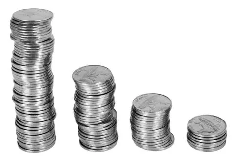 Stacks of coins Foto stock