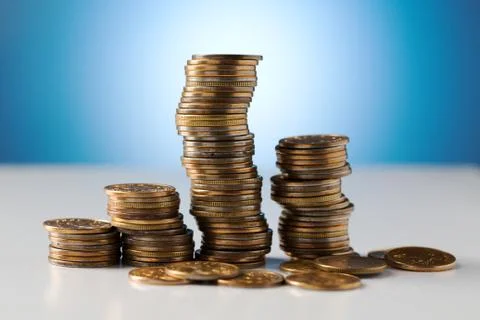 Stacks of coins Stock Photos