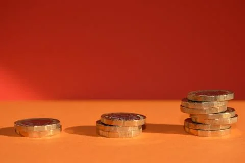 Stacks of coins Stock Photos