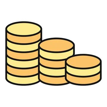 Stacks of coins representing growth and savings Stock Illustration