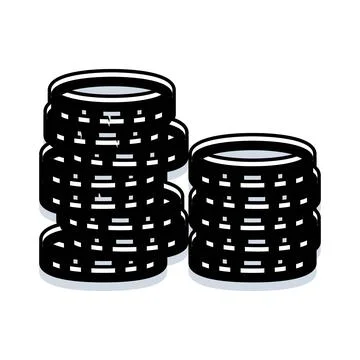 Stacks of coins representing savings and financial growth Stock Illustration