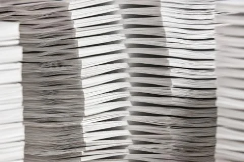 Stacks of Collated Paper Stock Photos