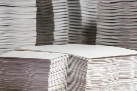 Stacks of Collated Paper Stock Photos