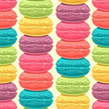Stacks of colored macaroons Stock Illustration