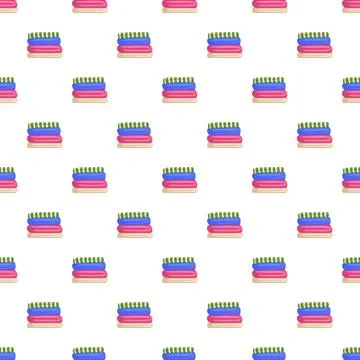 Stacks of colorful folded laundry creating a seamless pattern Stock Illustration