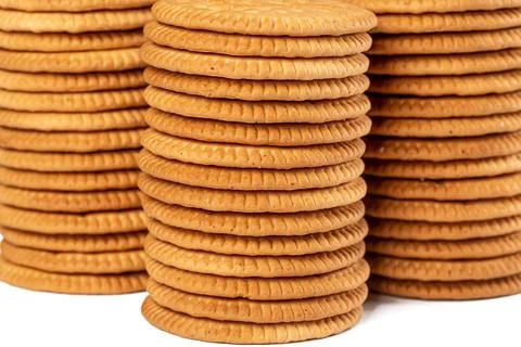 Stacks of cookie crackers, close-up Foto stock