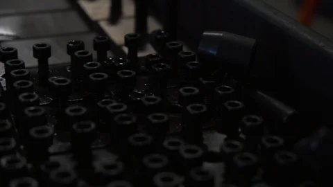 Stacks of desktop cnc mill and lathe parts on a cart other view in slow Stock Footage 119050800