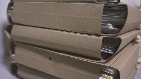 Stacks of documents in the archive. Archive and storage Video stock 82588230