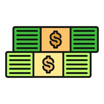 Stacks of dollar bills representing finance and wealth Stock Illustration