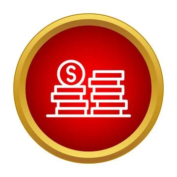 Stacks of dollar coins representing wealth and savings Stock Illustration