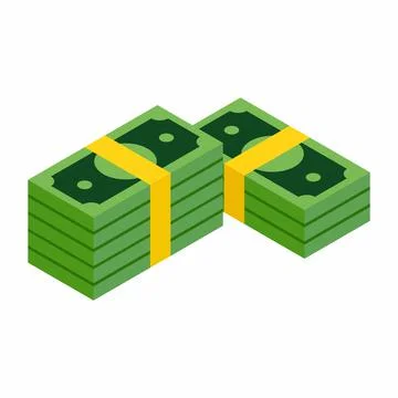 Stacks of dollars isometric 3d icon イラスト素材