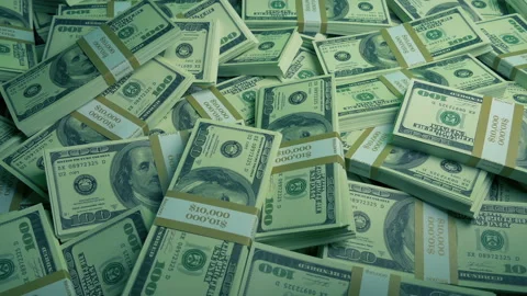 Stacks Of Dollars Piled Up Moving Shot Stock Footage 290780271