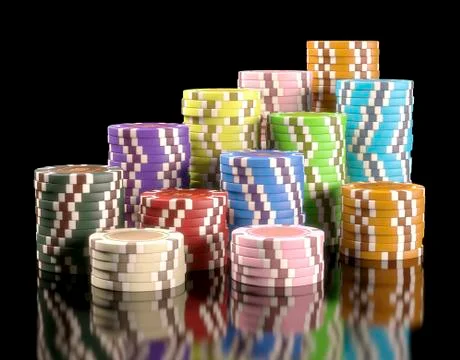 Stacks of gambling chips, illustration Stock Illustration
