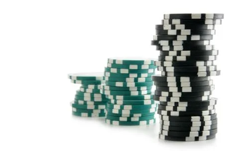 Stacks of gambling chips Stock Photos