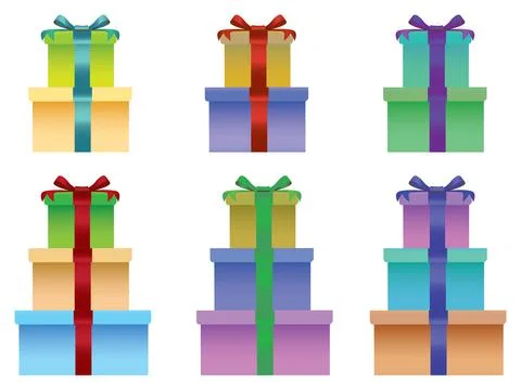 Stacks of Gift Boxes Vector Illustration Stock-Illustration