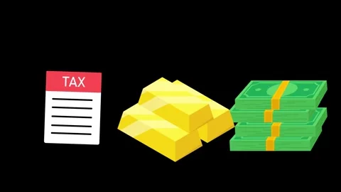 Stacks of Gold Bars and Bundled Dollar Bills on a Bright White Surface Stock Footage 324699855