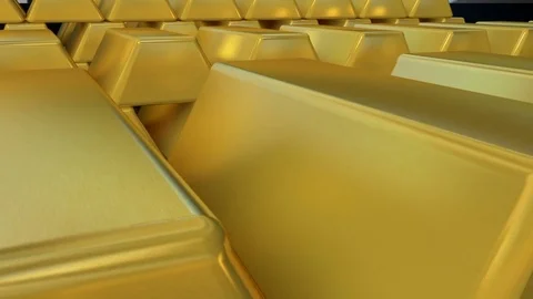 Stacks of gold bars Stock Footage 78966023