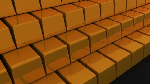 Stacks of gold bars. Stock Footage 91125415