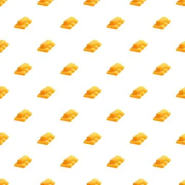 Stacks of gold bars forming seamless pattern Stock Illustration