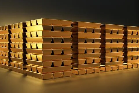 Stacks Of Gold Bars Stock Illustration