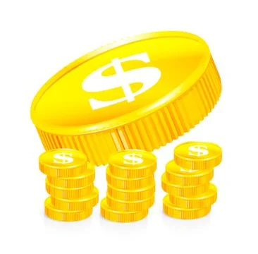 Stacks of gold coins, vector Stock Illustration