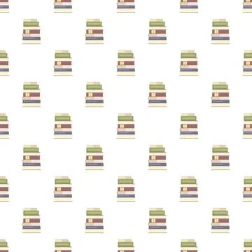 Stacks of learning books seamless pattern background Stock Illustration