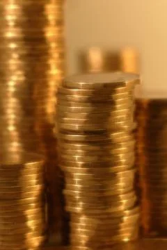 Stacks Of Loonies Stock Photos