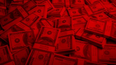 Stacks Of Money In Red Security Light In Vault Video stock 278818067