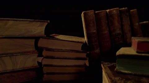 Stacks of old books. Stock Footage 68518187