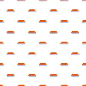Stacks of pancakes on plates seamless pattern Stockillustratie
