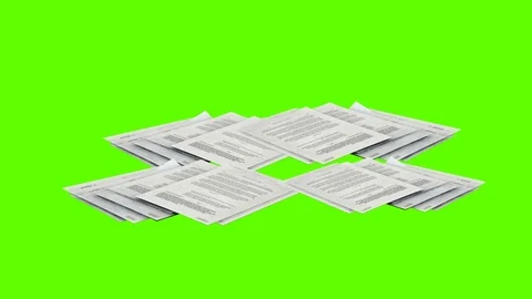 Stacks of Paper Fall to Floor Animation Video stock 82620735