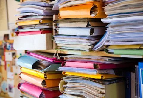 Stacks of paper Foto stock