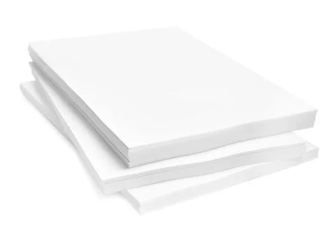Stacks of paper sheets on white background Stock Photos