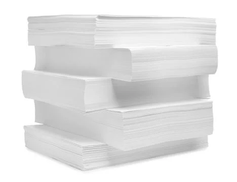 Stacks of paper sheets on white background Stock Photos
