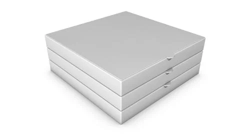 Stacks of pizza boxes. Template for advertising. 3d render イラスト素材