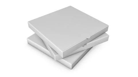 Stacks of pizza boxes. Template for advertising. 3d render Stockillustratie
