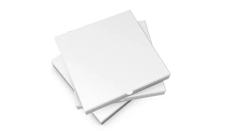 Stacks of pizza boxes. Template for advertising. 3d render イラスト素材