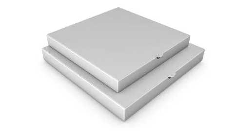 Stacks of pizza boxes. Template for advertising. 3d render Stockillustratie
