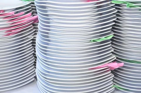Stacks of plates Stock Photos