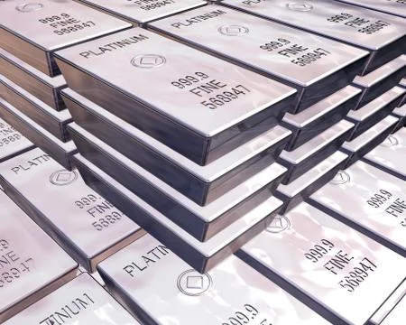 Stacks of platinum bars Stock Illustration
