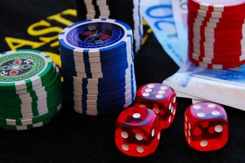 Stacks of poker chips Stock Photos