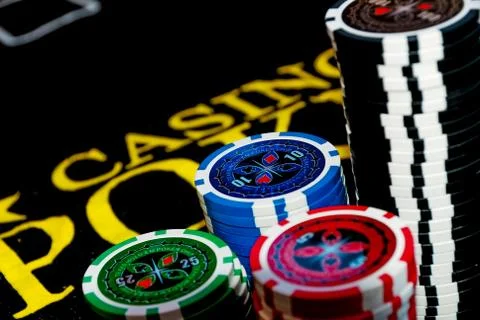 Stacks of poker chips Stock Photos