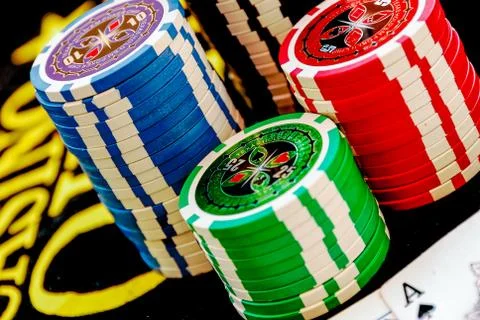 Stacks of poker chips Stock Photos