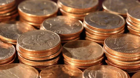 Stacks of Quarters - Tracking Shot Vidéo 56929578