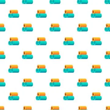 Stacks of rolled materials creating a seamless pattern Illustrazione stock
